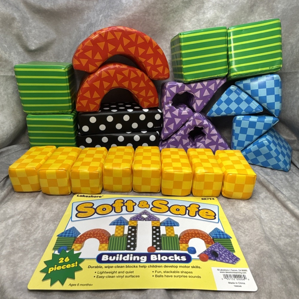 Lakeshore Soft & Safe Building Blocks Set 22 Pieces RR794 *Missing The Balls EUC